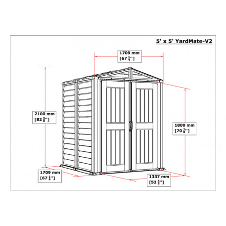 Сарай пластиковый YARDMATE 171X171X210 Серый9