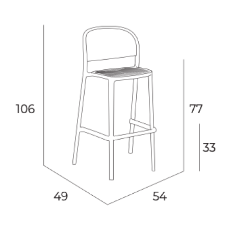 Барный стул EZPELETA Trena Stool Blue Grey Серый 8