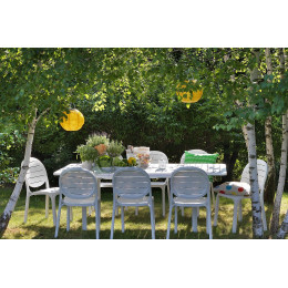 Комплект мебели для террасы Nardi SET TAVOLO ALLORO 140-210 with PALMA Bianco Bianco на 8 мест