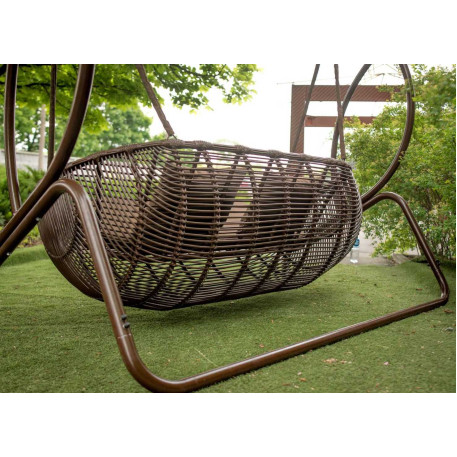 Садовые качели из ротанга Marou ECO Коричневые2