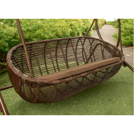 Садовые качели из ротанга Marou ECO Коричневые4