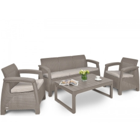 Комплект садовой мебели Keter Corfu Set Lyon Max Капучино2