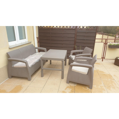 Комплект садовой мебели Keter Corfu Set Lyon Max Капучино3