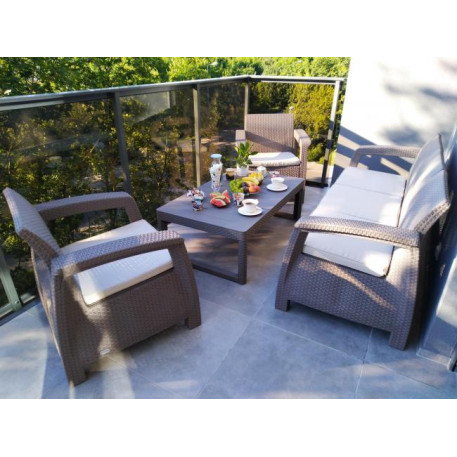 Комплект садовой мебели Keter Corfu Set Lyon Max Капучино4