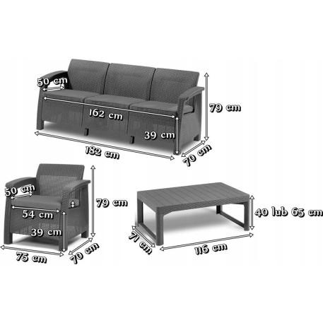 Комплект садовой мебели Keter Corfu Set Lyon Max Капучино6