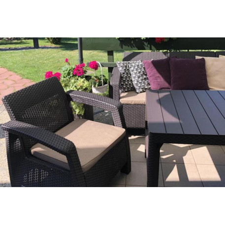 Комплект садовой мебели Keter Corfu Set Lyon Max Коричневый2
