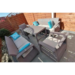 Комплект садовой мебели Keter Corfu Fiesta Lyon Max Garden Set Капучино