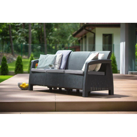 Диван садовый Keter Corfu love seat max Графит1
