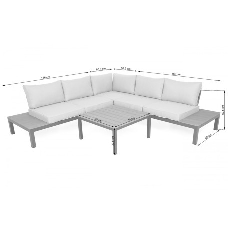 Набір кутовий садових меблів Home Garden BURGOS GREY Сірий6