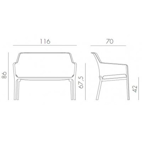 Скамейка лавка Nardi Net Bench Corallo1