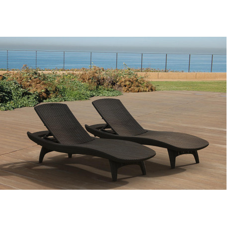 Комплект пластиковых шезлонгов Keter Pacific Set 2шт. + столик Коричневый1