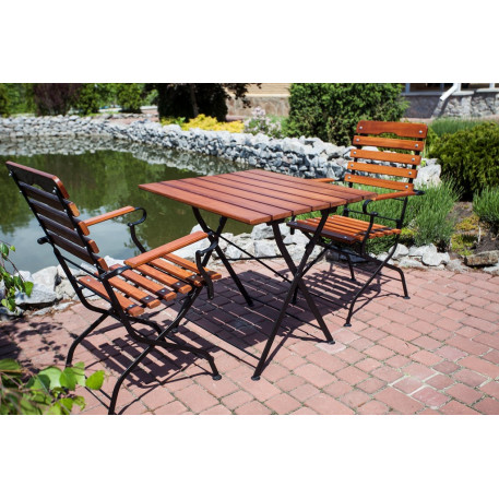 Комплект мебели Фернандо стол + 2 стула с подлокотниками Тик2