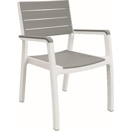 Стул пластиковый Keter Harmony armchair бело-серый