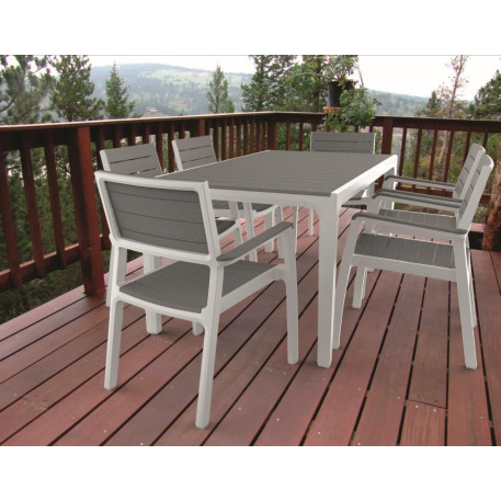 Стул пластиковый Keter Harmony armchair бело-серый1