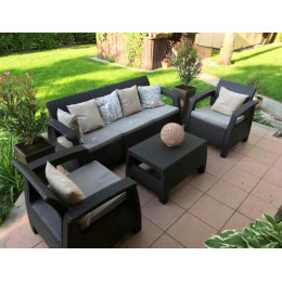 Комплект садовой мебели Keter Corfu Set Max Grafit Taupe Curver Графит