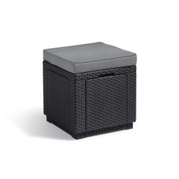 Пластиковый пуф CURVER CUBE WITH CUSHION Графит