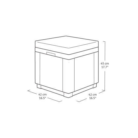Пластиковый пуф CURVER CUBE WITH CUSHION Графит4
