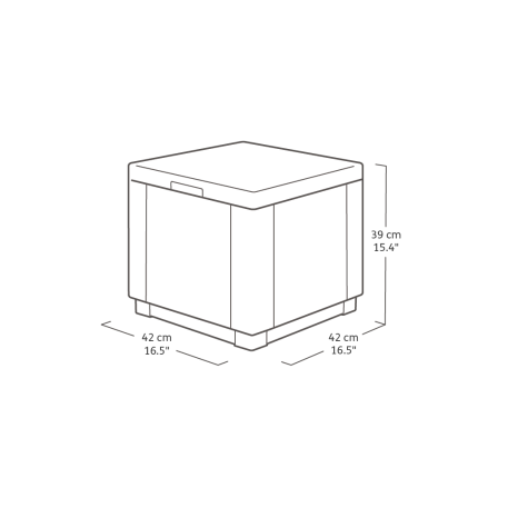 Пластиковый пуф CURVER CUBE WITH CUSHION Графит5