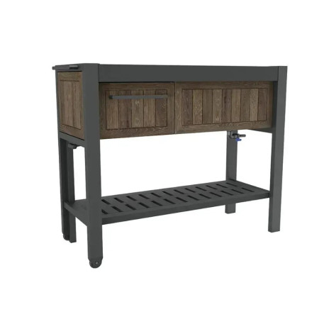 Садовый раздвижной барный стол Keter Extendable Party Station - орех1
