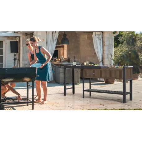 Садовый раздвижной барный стол Keter Extendable Party Station - орех7