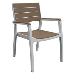 Стул пластиковый Keter Harmony armchair бело-бежевый