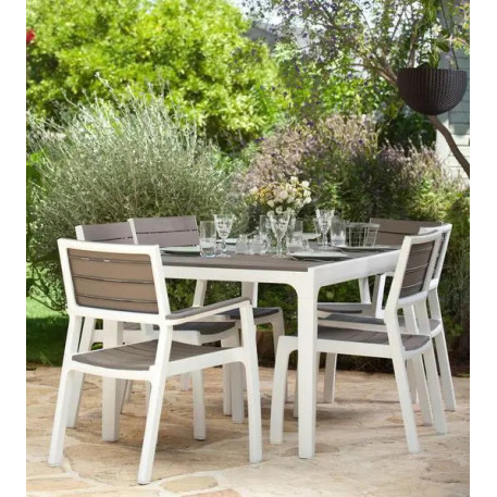 Стул пластиковый Keter Harmony armchair бело-бежевый2