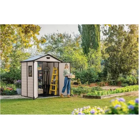 Садовый домик KETER MANOR 6×5 DD бежевый2