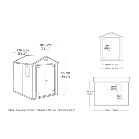 Садовый домик KETER MANOR 6×8 DD серый8