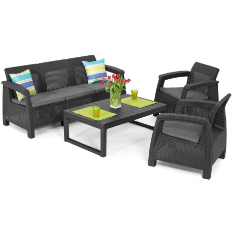 Комплект садовой мебели Keter Corfu Set Lyon Max Графит1