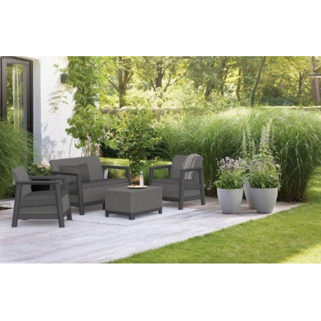 Диван для сада и террасы Keter Scandi Linea 2 Seater Sofa,графит/серый2
