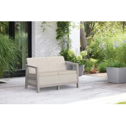 Диван для сада и террасы Keter Scandi Linea 2 Seater Sofa,бежевый/светло-бежевый