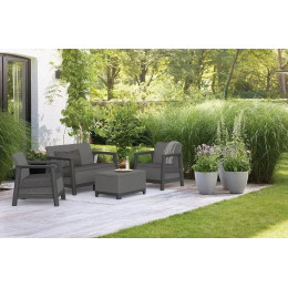 Набор пластиковой мебели для сада Keter Scandi Linea 2 Seater Set,графит/серый