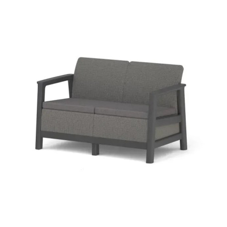 Набір пластикових меблів для саду Keter Scandi Linea 2 Seater Set, графіт/сірий5