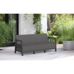 Диван для сада и террасы Keter Scandi Linea 3 Seater Sofa,графит/серый