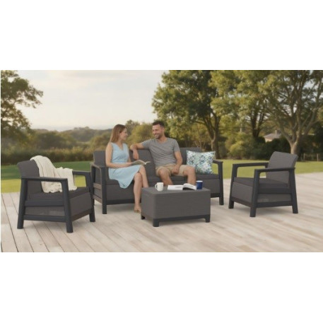 Диван для сада и террасы Keter Scandi Linea 3 Seater Sofa,графит/серый3