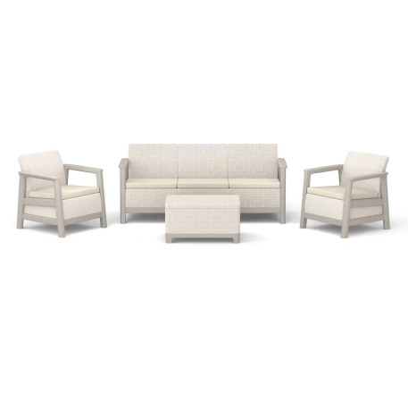 Набор пластиковой мебели для сада Keter Scandi Linea ІІІ Seater Set,бежевый/светло-бежевый1