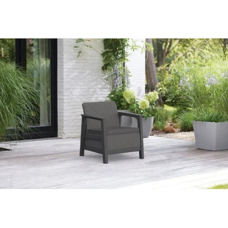 Набор пластиковой мебели для сада Keter Scandi Linea ІІІ Seater Set,графит/серый6