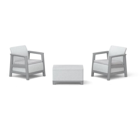 Набор пластиковой мебели для сада и балкона Keter Scandi Linea Balcony Set,серый/светло-серый3