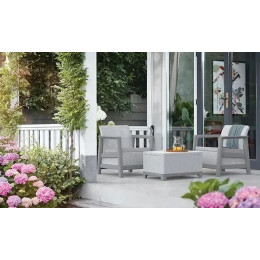Набор пластиковой мебели для сада и балкона Keter Scandi Linea Balcony Set,серый/светло-серый