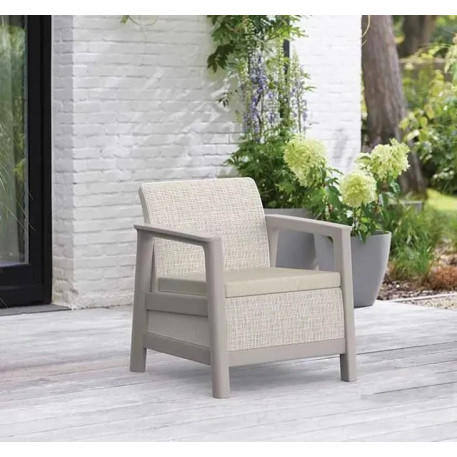Набор пластиковой мебели для сада и балкона Keter Scandi Linea Balcony Set,бежевый/светло-бежевый1