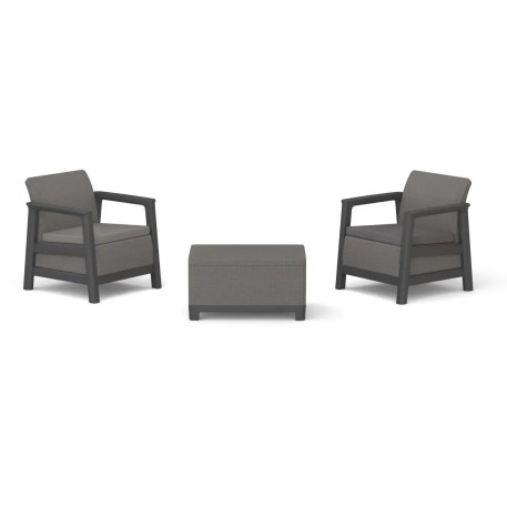 Набор пластиковой мебели для сада и балкона Keter Scandi Linea Balcony Set,графит/серый5