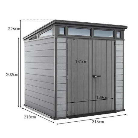 Садовый домик KETER Signature Pent 7x7 Штормовой серый3