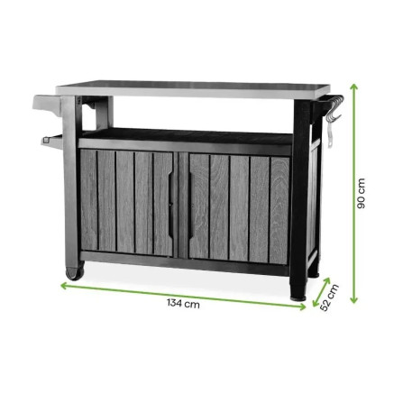 Садовый стол для барбекю KETER UNITY XL 207л Орех3