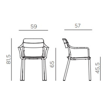 Кресло NARDI Cassia Armchair Basalto1