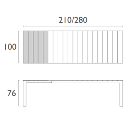 Стол Siesta Atlantic Table 210/280 Taupe7