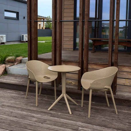 Комплект 2 стула Siesta Sky Pro + Стол круглый Siesta Sky Folding Table 60 - Taupe2