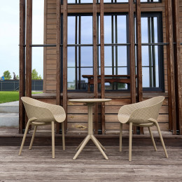 Комплект 2 стула Siesta Sky Pro + Стол круглый Siesta Sky Folding Table 60 - Taupe