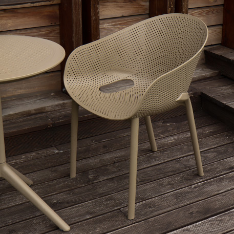 Комплект 2 стула Siesta Sky Pro + Стол круглый Siesta Sky Folding Table 60 - Taupe1