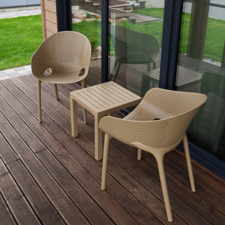 Комплект 2 стула Siesta Sky Pro + Стол Siesta Ocean Side Table - Taupe1