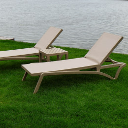 Комплект 2 шезлонга Siesta Pacific + Стол Siesta Ocean Side Table - Taupe